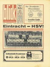 Bundesliga 1967 Frankfurt - HSV Programm Fußball