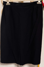 Damen schmaler Bleistift Seiden Rock schwarz glatt gefüttert Gr 42 eher 40