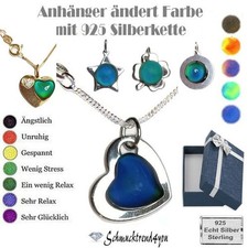 Stimmung Anhänger & Kette Silber 925 Gold ECHT Schmuck Geschenke Weihnachten Neu