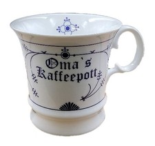 Omas Kaffeepott  Porzellan Kaffeebecher Kaffeetasse Teetasse Indisch Blau