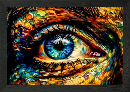 Auge vangogh stil gerahmtes - auge,