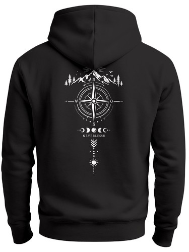 Herren hoodie kompass design - hoodie,