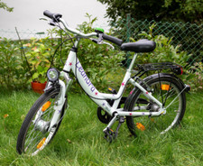 Kinderfahrrad, 20 Zoll, gebraucht, Puky Skyride, Wave, 3 Gänge, weiß, Sterne