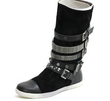 427 Stiefel Gothic Schnallen Vegan! Killah Flats Damenstiefel Nieten Riemen 37