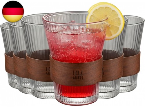 Holzwurm wasserglas 6er set - wasserglas,