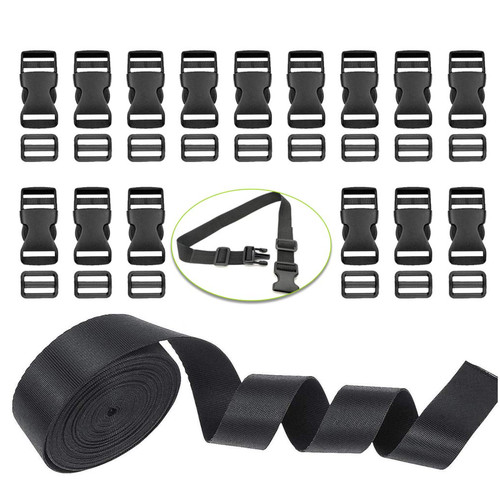 Nylon gurtband schwarz 25mm - schwarz, 5m