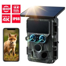 Solar 4K UHD 30FPS 60MP Wildkamera Nachtsicht JagdKamera Fotofalle IMX458 Sensor