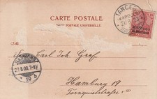 DR Dt. Post Marokko 23 EF auf AK Tanger 1903, Mi. 30,00