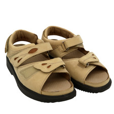 LucRo MONIKA Damen Leder Sandalen Bequemschuhe 38 für Diabetiker Rheumapatienten