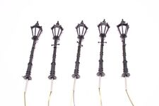 5 x Gaslaterne Straßenlaterne H0 mit 12-16V LED warmweiß ca. 6,5cm bahnwaren