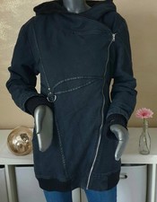 Poizen Industries Damen Gothic Jacke Winterjacke Parka mit Kapuze schwarz Gr. M