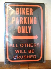 BIKER PARKING ONLY Blechschild
