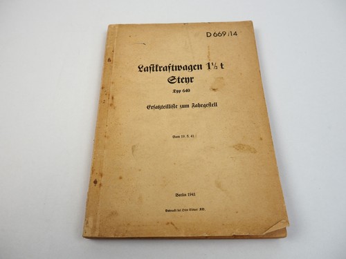Dienstvorschrift d669 steyr - dienstvorschrift, d669/14