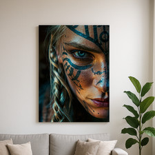 Wikinger Kriegerin mit Runen -