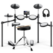 Donner DED-70 E-Drum Set mit Hocker Kopfhörer Schlagzeugstöcke Online-Lektionen