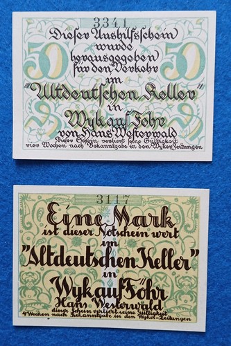208 notgeld wyk - 208,
