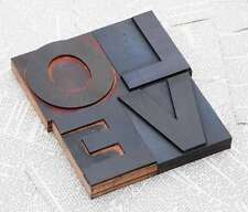 "LOVE" Holzbuchstaben Drucklettern Letter Vintage shabby chic letterpress wood