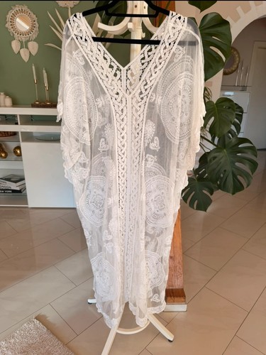 Strand tunika kaftan weiß - strand,