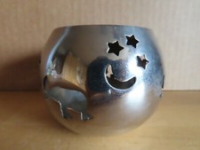 Windlicht Teelichthalter aus Metall mit Mond, Sterne Elefant