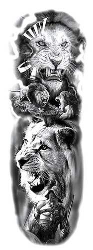 Xxl temporäres tattoo löwe - tattoo,