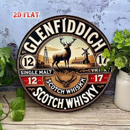 Blechschild rund glenfiddich - blechschild,