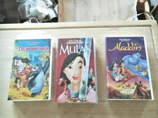 3 Video Kassetten VHS Walt Disney Mulan / Aladdin Dschungelbuch 1990/2000 / 1180