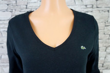 LACOSTE DAMEN REINE BAUMWOLLE SHIRT FREIZEIT KLEID LOGO TASCHEN SCHWARZ S
