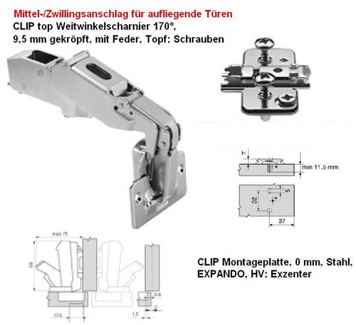 Blum clip top weitwinkel - top,