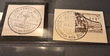 2 Briefstücke mit Sonderstempeln  Falkenau und Weipert im Sudetenland, schön.