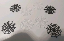 Halloween/ 8 Spinnennetze/ weiß/ schwarz/ klein/ Kunststoff/ Deko