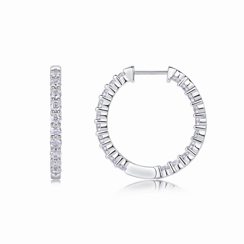 Moissanite hoop earrings 925 - moissanite,