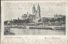 Magdeburg Dom Elbe Fürstenwall Schiffe Bierpalast