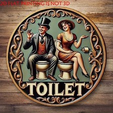 Blechschild rund Toilette WC