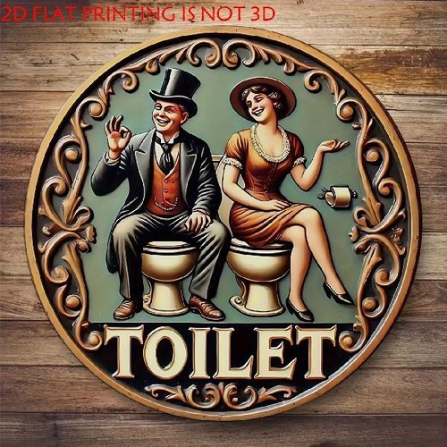 Blechschild rund toilette - rund,