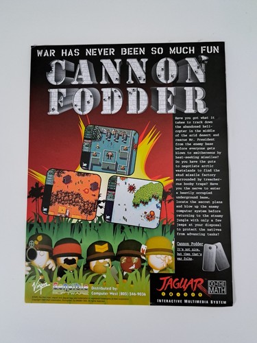 Cannon fodder atari - cannon, jaguar