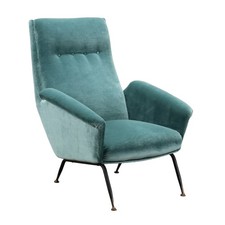 Vintage Sessel Metall Stoff