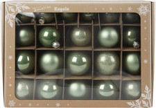 TrendLine Weihnachtskugeln aus Glas Ø 5 cm,6 cm,7 cm salbei grün 42 Stück