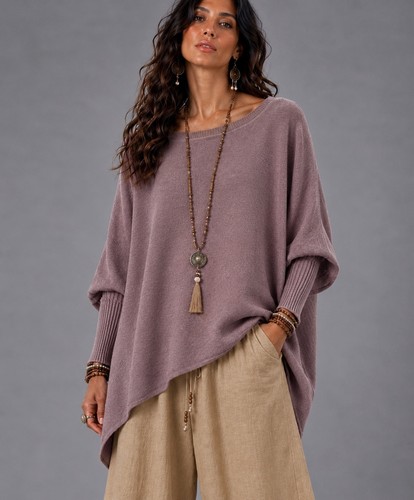 Damen pullover taupe - pullover, oversize