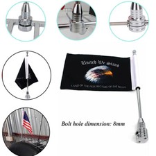 Motorrad Adler USA Eagle Flagge Fahne Flag Fahnenmast Silber Für Harley AF