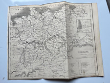 um 1860 antike Deutschlandkarte zeigt Eisenbahnen Vintage Stich
