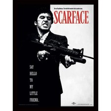 Scarface Sag Hallo zu meinem kleinen Freund gerahmtes Bild Movie Retro Mafia Fan