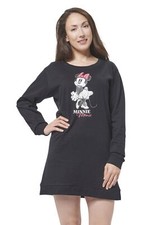 Disney Minnie Mouse Nachthemd für Damen Schlafshirt Pyjama Langarm Oberteil Schw