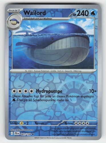 Wailord 041 159 rare journey - rare,