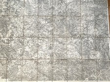 Messtischblatt auf Leinen ,Thüringer Wald Südhang ,Rhön,1:100000,ca .1920