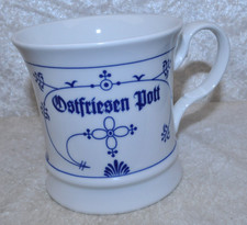 Ostfriesen Pott  Blau / Weiß   - Motiv Rauenstein - ca. 9,5 cm hoch