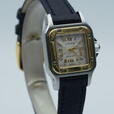 CARTIER SANTOS AUTOMATIK DAMEN UHR 24MM STAHL/GOLD 2423 SQUARE SCHÖN CA129