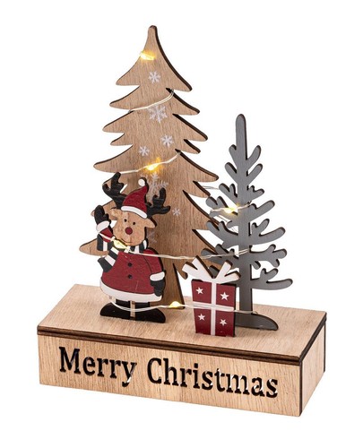 Led weihnachtsszenerie holz - led,