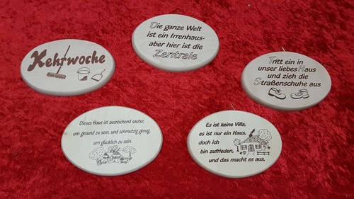 Spruchschild oval holz - oval,