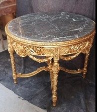 WUNDERSCHÖNER TISCH IM LOUIS XV STIL AUS MASSIVHOLZ BLATTGOLD MARMOR