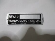 Typenschild Honda BEALJ BF 15D  ID-plate Schild Aussenbordmotor Boot s64 s75 s79